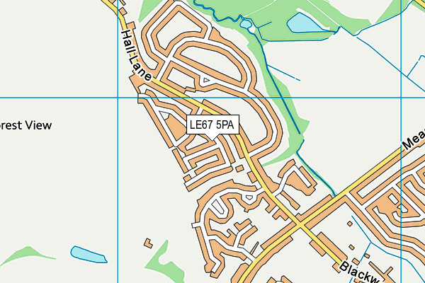 LE67 5PA map - OS VectorMap District (Ordnance Survey)
