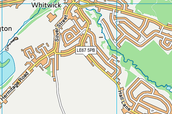 LE67 5PB map - OS VectorMap District (Ordnance Survey)