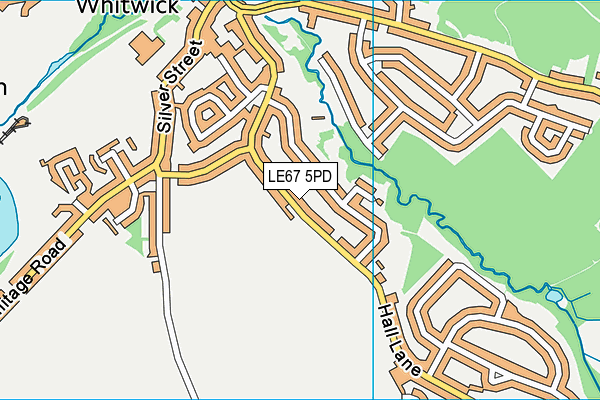 LE67 5PD map - OS VectorMap District (Ordnance Survey)