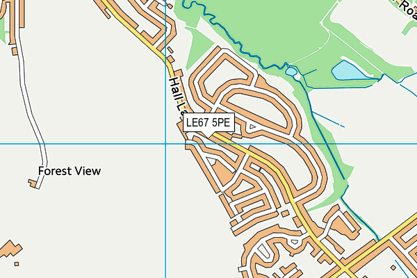 LE67 5PE map - OS VectorMap District (Ordnance Survey)