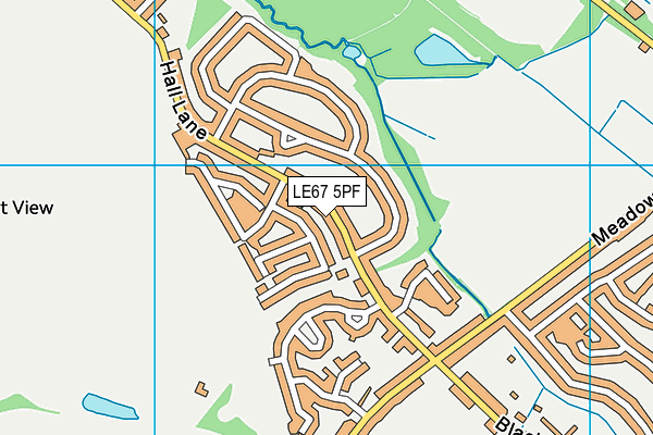 LE67 5PF map - OS VectorMap District (Ordnance Survey)