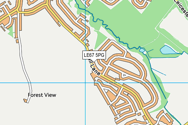 LE67 5PG map - OS VectorMap District (Ordnance Survey)