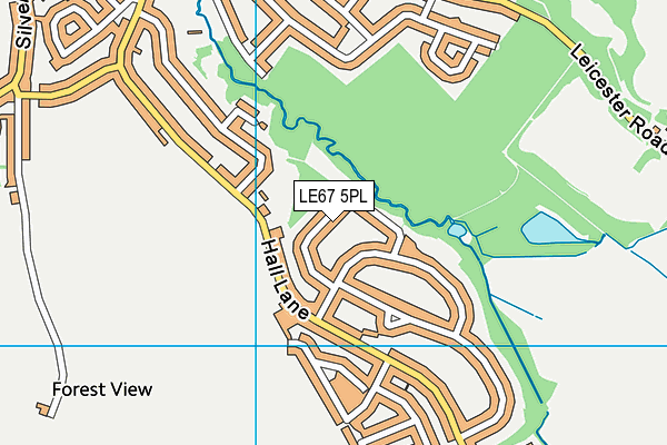 LE67 5PL map - OS VectorMap District (Ordnance Survey)