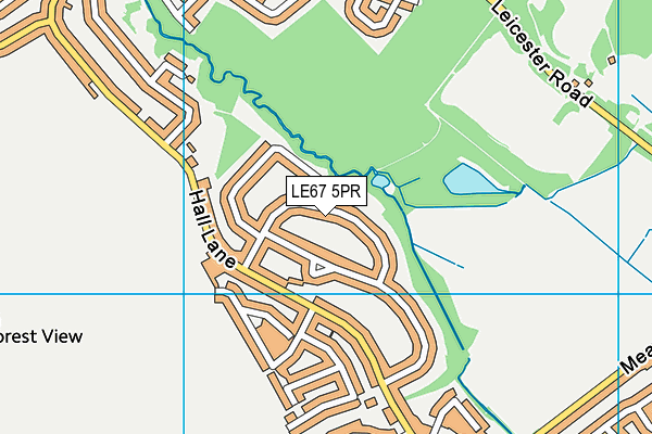 LE67 5PR map - OS VectorMap District (Ordnance Survey)