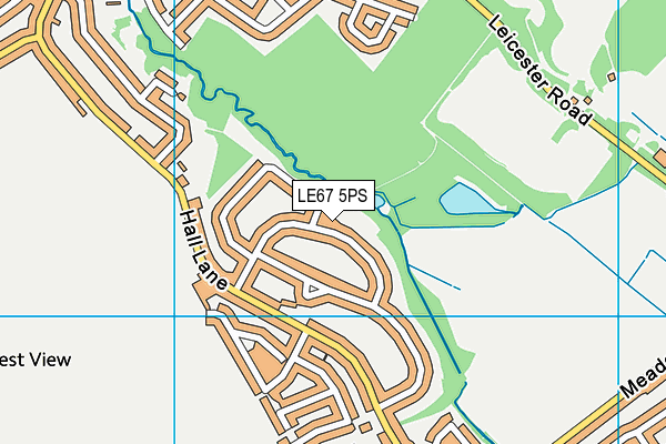 LE67 5PS map - OS VectorMap District (Ordnance Survey)