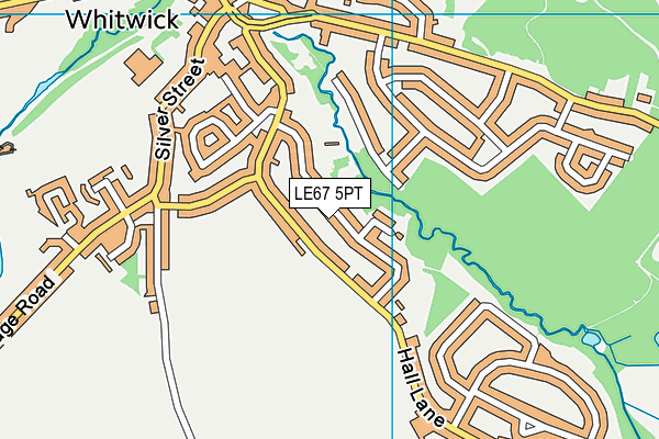 LE67 5PT map - OS VectorMap District (Ordnance Survey)