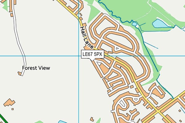 LE67 5PX map - OS VectorMap District (Ordnance Survey)
