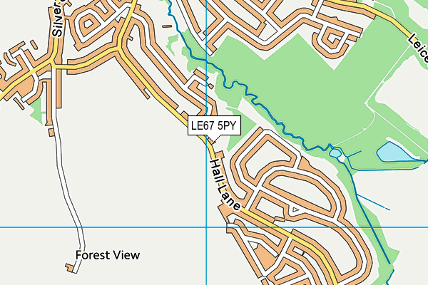 LE67 5PY map - OS VectorMap District (Ordnance Survey)