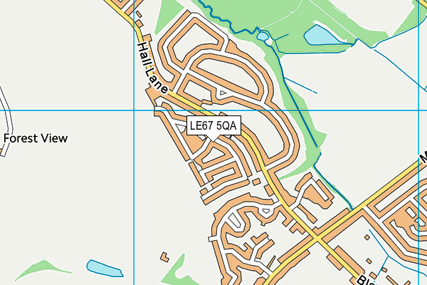 LE67 5QA map - OS VectorMap District (Ordnance Survey)