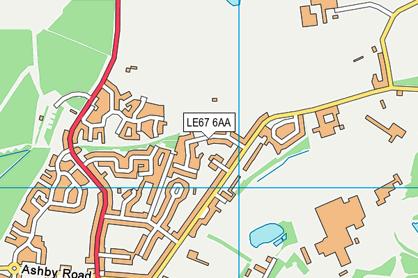 LE67 6AA map - OS VectorMap District (Ordnance Survey)