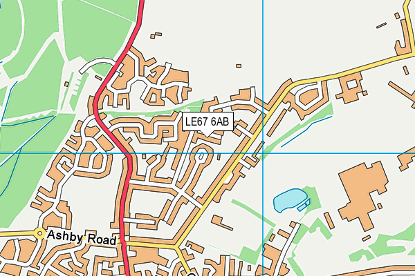 LE67 6AB map - OS VectorMap District (Ordnance Survey)