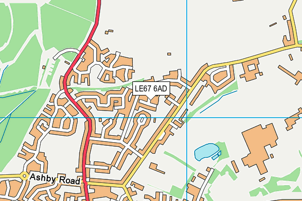 LE67 6AD map - OS VectorMap District (Ordnance Survey)