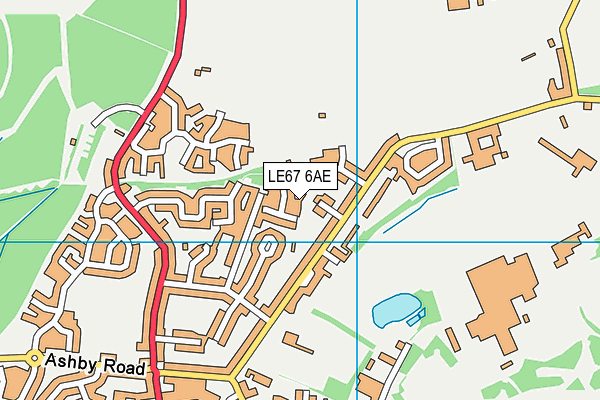 LE67 6AE map - OS VectorMap District (Ordnance Survey)