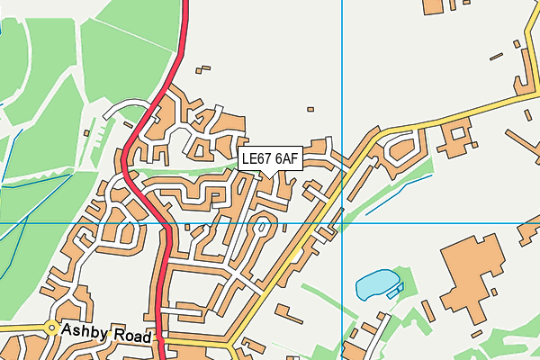 LE67 6AF map - OS VectorMap District (Ordnance Survey)