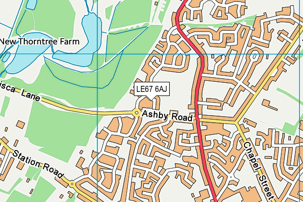 LE67 6AJ map - OS VectorMap District (Ordnance Survey)