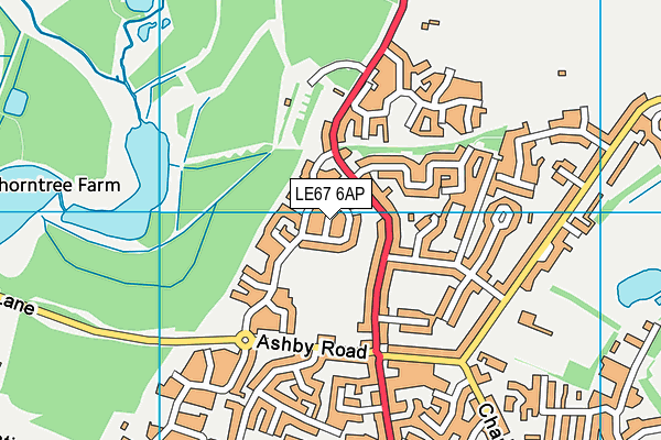 LE67 6AP map - OS VectorMap District (Ordnance Survey)