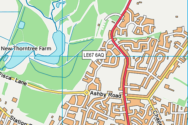 LE67 6AQ map - OS VectorMap District (Ordnance Survey)