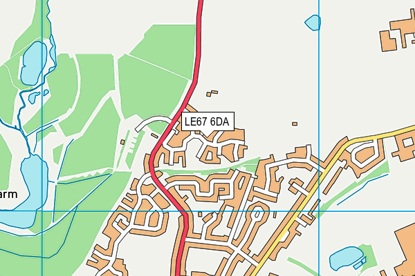 LE67 6DA map - OS VectorMap District (Ordnance Survey)