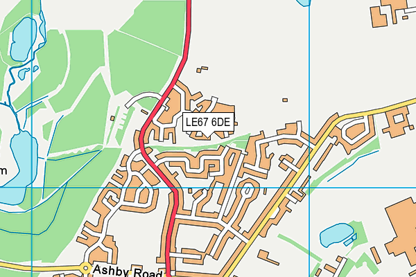LE67 6DE map - OS VectorMap District (Ordnance Survey)