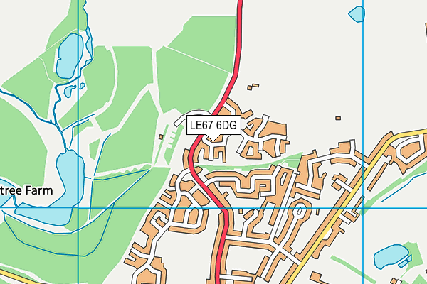 LE67 6DG map - OS VectorMap District (Ordnance Survey)