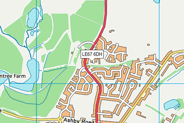 LE67 6DH map - OS VectorMap District (Ordnance Survey)
