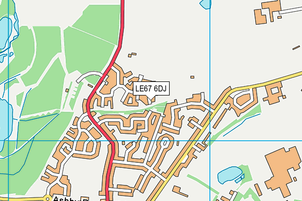 LE67 6DJ map - OS VectorMap District (Ordnance Survey)