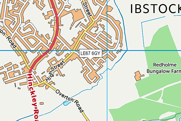 LE67 6GY map - OS VectorMap District (Ordnance Survey)