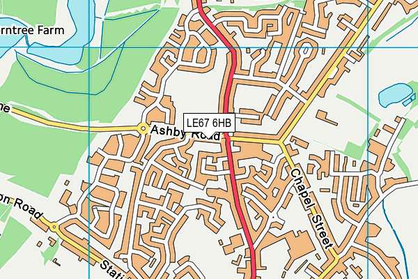 LE67 6HB map - OS VectorMap District (Ordnance Survey)