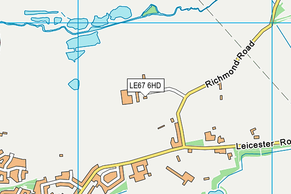 LE67 6HD map - OS VectorMap District (Ordnance Survey)