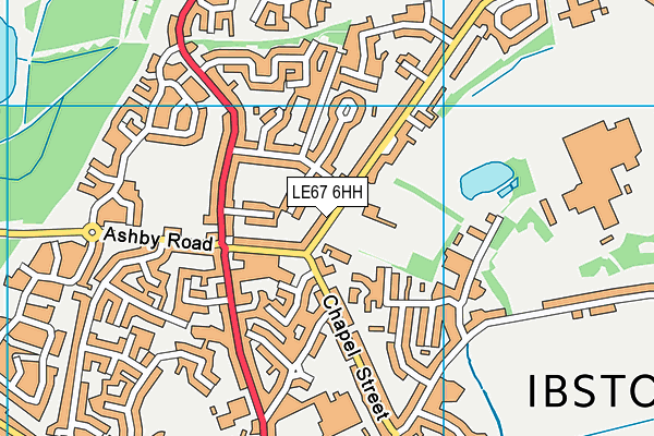 LE67 6HH map - OS VectorMap District (Ordnance Survey)