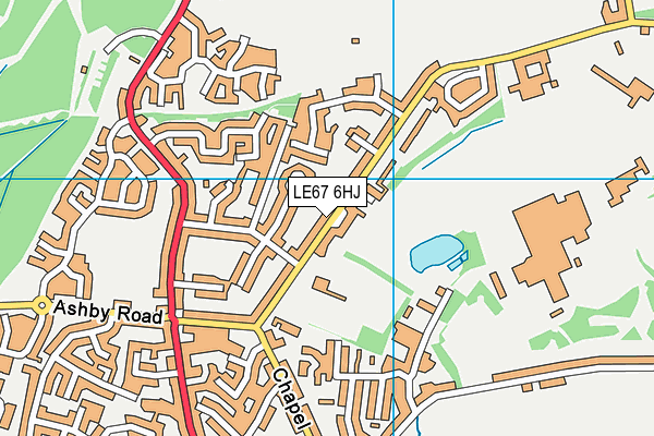 LE67 6HJ map - OS VectorMap District (Ordnance Survey)