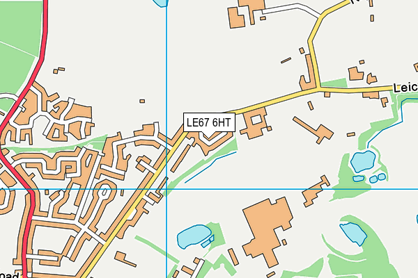 LE67 6HT map - OS VectorMap District (Ordnance Survey)