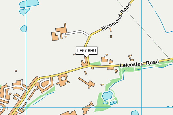LE67 6HU map - OS VectorMap District (Ordnance Survey)