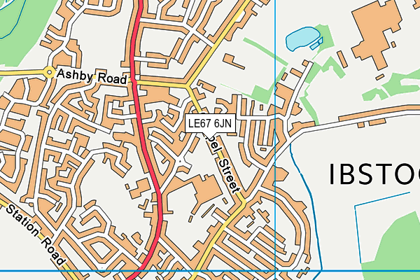 LE67 6JN map - OS VectorMap District (Ordnance Survey)