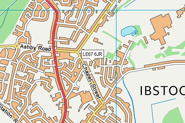 LE67 6JR map - OS VectorMap District (Ordnance Survey)
