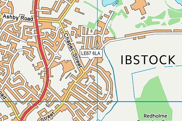 LE67 6LA map - OS VectorMap District (Ordnance Survey)