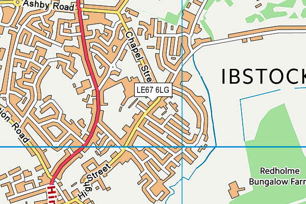 LE67 6LG map - OS VectorMap District (Ordnance Survey)