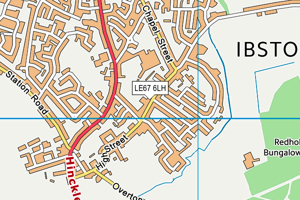 LE67 6LH map - OS VectorMap District (Ordnance Survey)