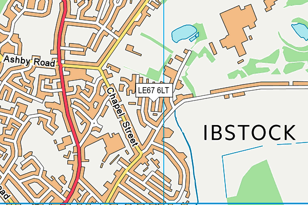 LE67 6LT map - OS VectorMap District (Ordnance Survey)