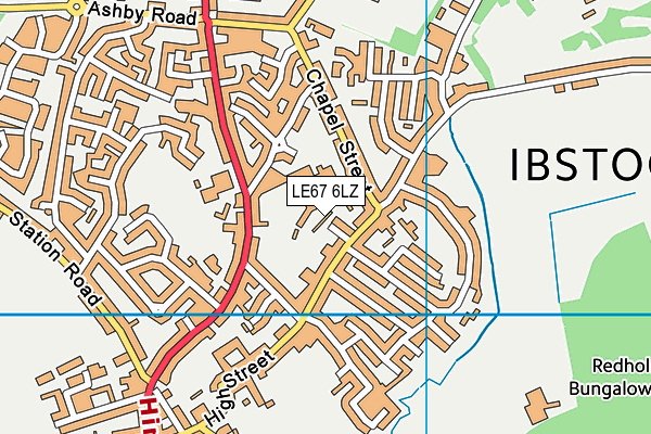LE67 6LZ map - OS VectorMap District (Ordnance Survey)
