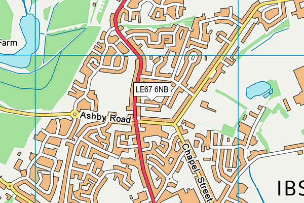 LE67 6NB map - OS VectorMap District (Ordnance Survey)