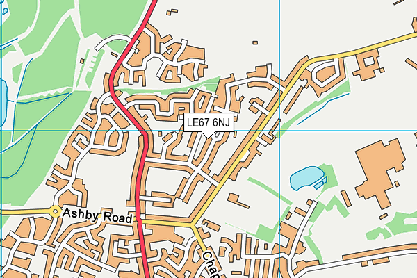 LE67 6NJ map - OS VectorMap District (Ordnance Survey)
