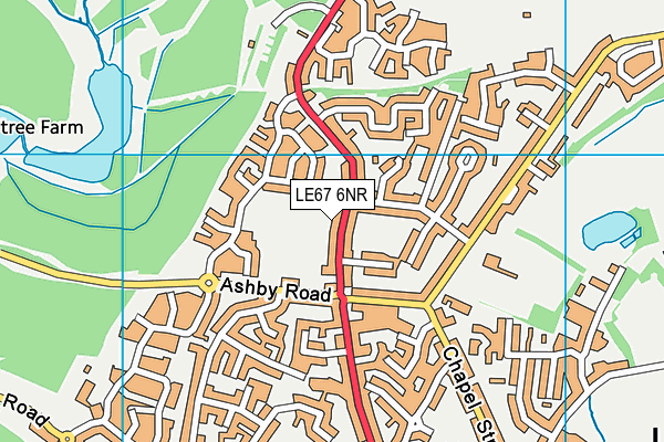 LE67 6NR map - OS VectorMap District (Ordnance Survey)