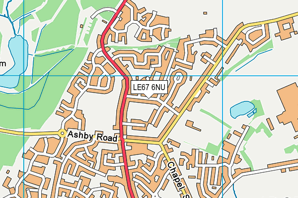 LE67 6NU map - OS VectorMap District (Ordnance Survey)