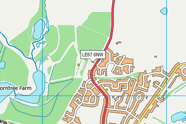 LE67 6NW map - OS VectorMap District (Ordnance Survey)