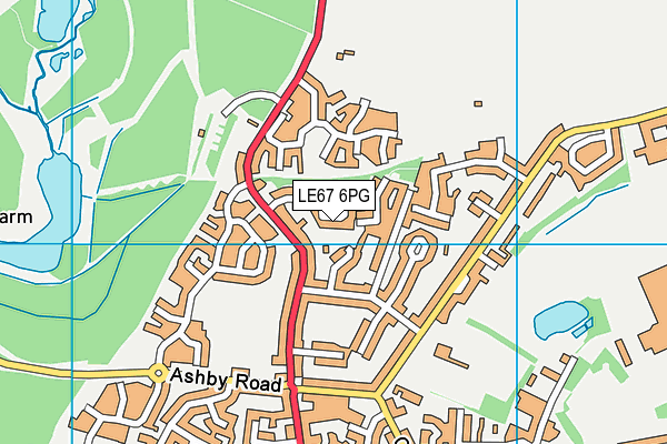 LE67 6PG map - OS VectorMap District (Ordnance Survey)