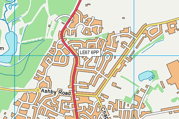 LE67 6PP map - OS VectorMap District (Ordnance Survey)