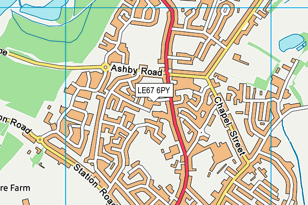 LE67 6PY map - OS VectorMap District (Ordnance Survey)