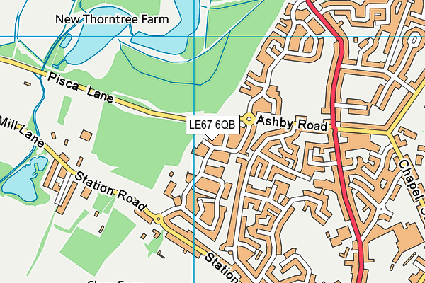 LE67 6QB map - OS VectorMap District (Ordnance Survey)