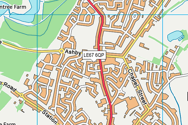 LE67 6QP map - OS VectorMap District (Ordnance Survey)